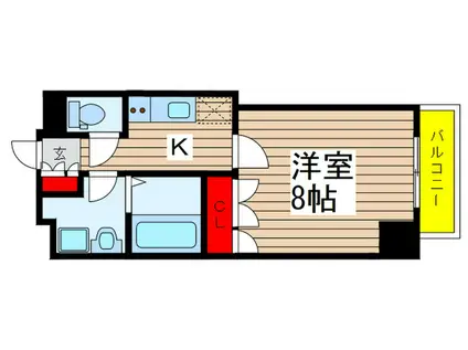 ラ・ブランカ(1K/6階)の間取り写真