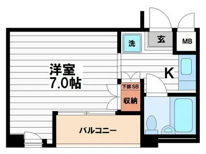 ハイツ澤(1K/4階)の間取り写真