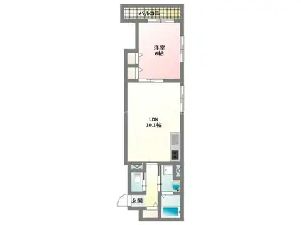 グランデ寿町Ⅰ(1LDK/2階)の間取り写真