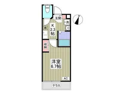 OWL 東川口(1K/1階)の間取り写真