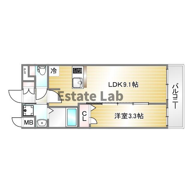 アドバンス神戸パーチェ(1LDK/6階)の間取り写真