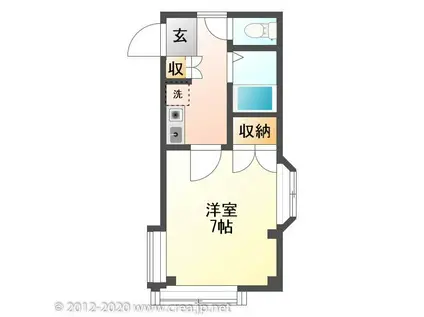 ウィステリア(1K/1階)の間取り写真