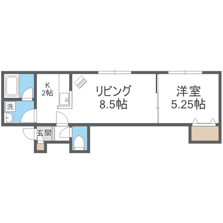 VILLA・POPOLOII(1LDK/2階)の間取り写真