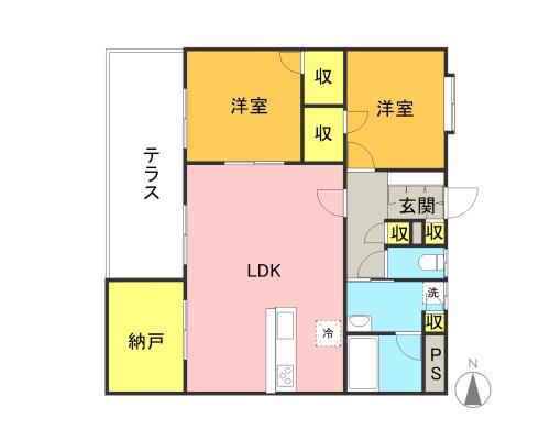 BRAST城西(2LDK/3階)の間取り写真