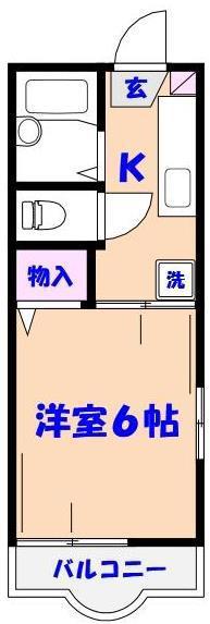 フロントシュラ(1K/2階)の間取り写真