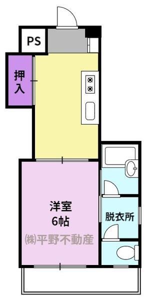 大津屋ビル(1K/2階)の間取り写真