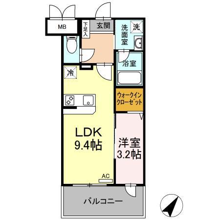 FIRST博多駅前(1LDK/5階)の間取り写真