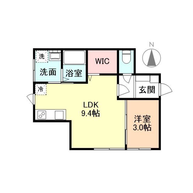 EL VITA四ツ葉町(1LDK/1階)の間取り写真