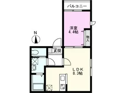 エクセレンス本太(1LDK/1階)の間取り写真