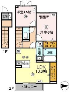 エトワリア(2LDK/2階)の間取り写真