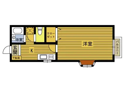 ラフォーレ大内(1K/2階)の間取り写真