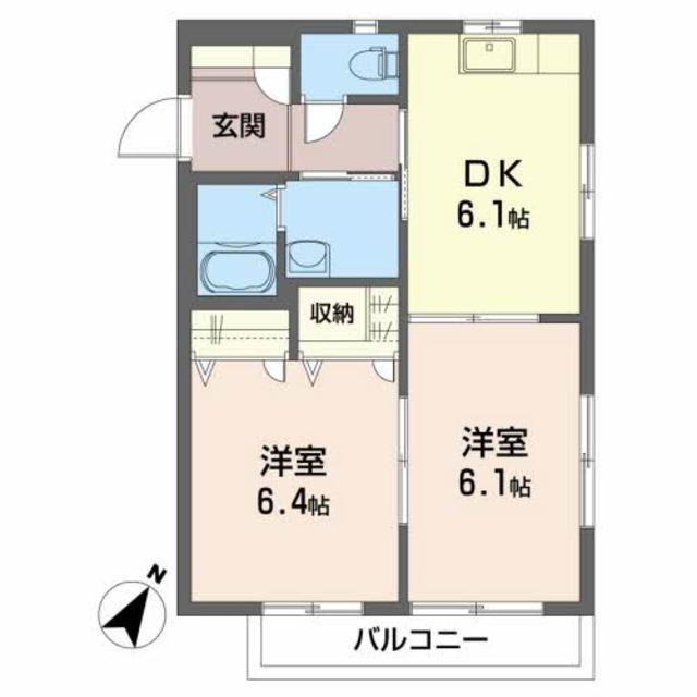 タウンコート木村(2DK/2階)の間取り写真