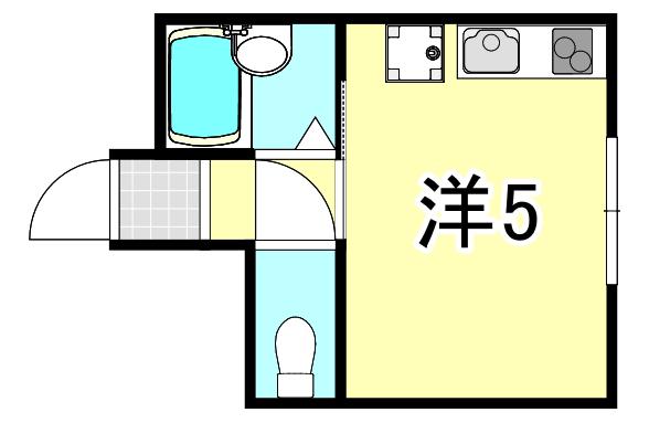 アンジョリジャルダン門戸厄神(1K/1階)の間取り写真