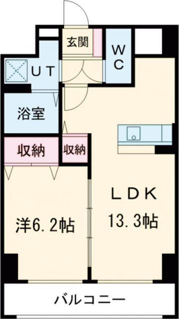 アマルフィーノ(1LDK/9階)の間取り写真