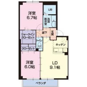 サンスマイル(2LDK/1階)の間取り写真