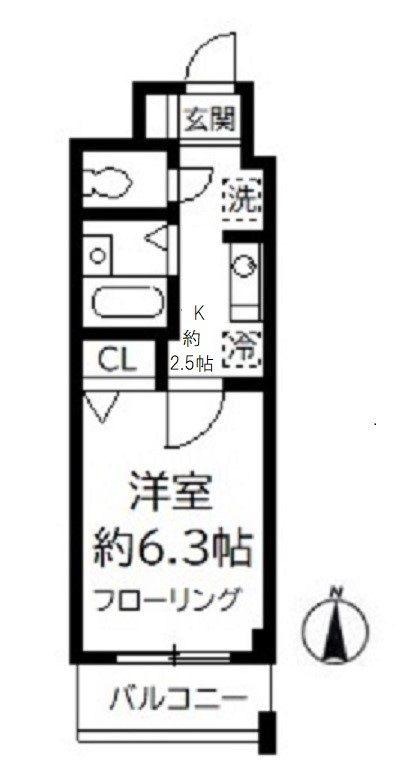 M-FLAT420(1K/2階)の間取り写真