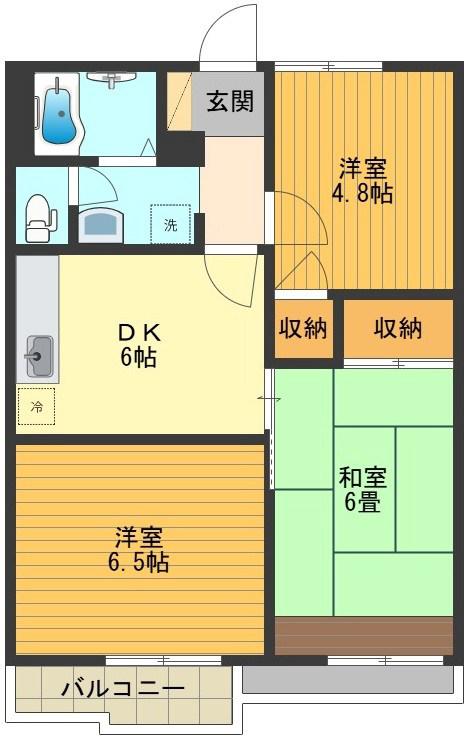 サンレイク中央(2LDK/2階)の間取り写真