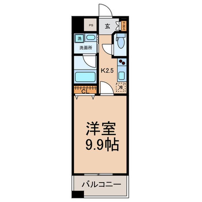 カーサビアンカ東岡崎(1K/10階)の間取り写真