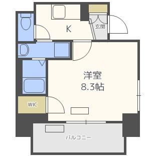プレサンス本町ジョイス(1K/14階)の間取り写真