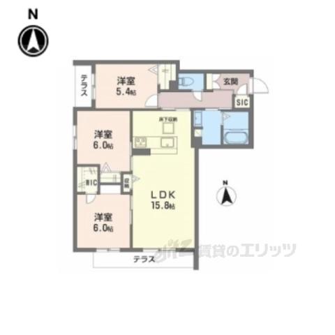 シャーメゾン バルーンフラワー(3LDK/1階)の間取り写真