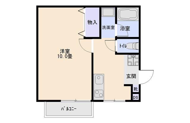 L・とれじゃー5(1K/1階)の間取り写真