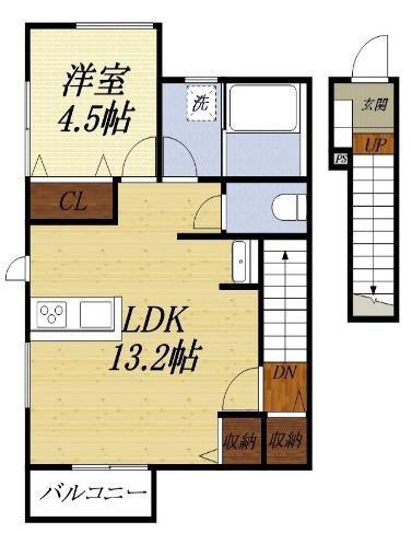 敷島VILLAGE(1LDK/2階)の間取り写真