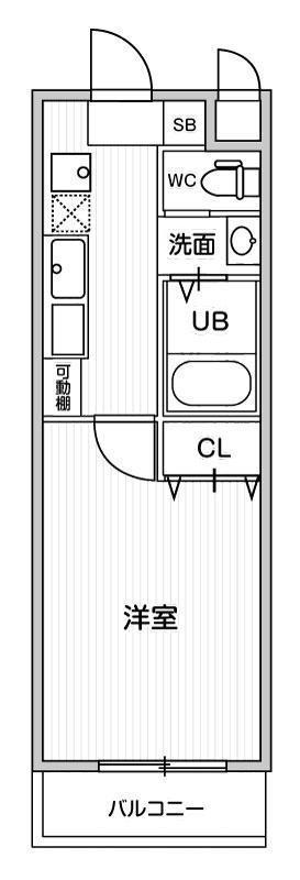 A・CITY港栄(1K/2階)の間取り写真