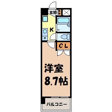 プロビデンス桜山(1K/2階)の間取り写真