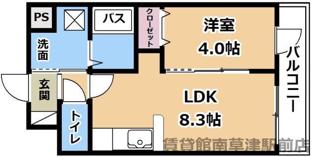 BLEZIOIII(1LDK/6階)の間取り写真