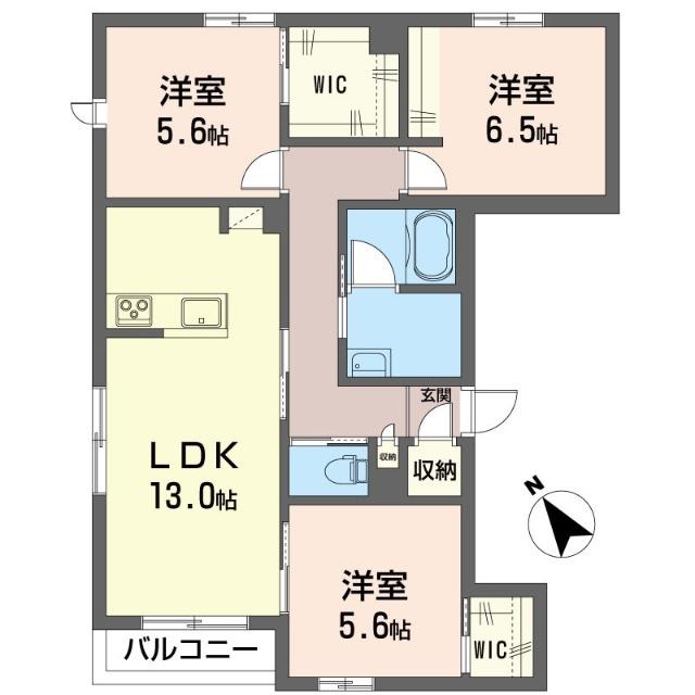 メゾン ド ドラコ(3LDK/2階)の間取り写真
