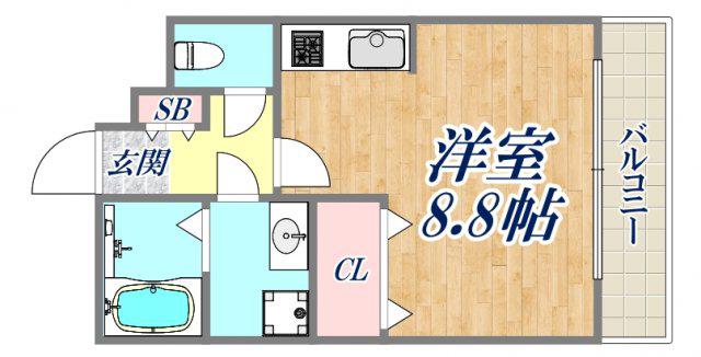 OTTS西ノ口(ワンルーム/1階)の間取り写真