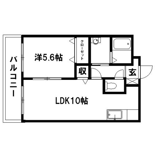 サニーコート(1LDK/2階)の間取り写真
