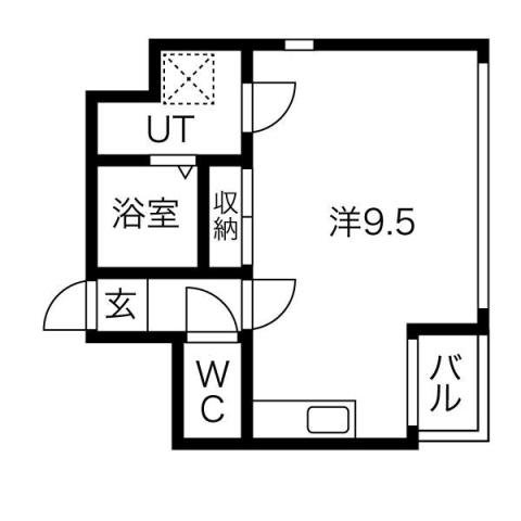 平野エスペランス(1K/2階)の間取り写真