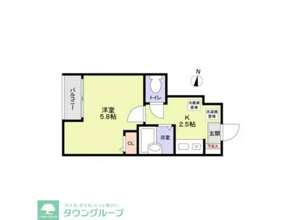 クレフラスト木場(1K/1階)の間取り写真