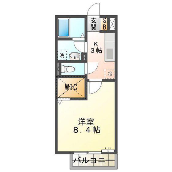 ブランドール(1K/2階)の間取り写真