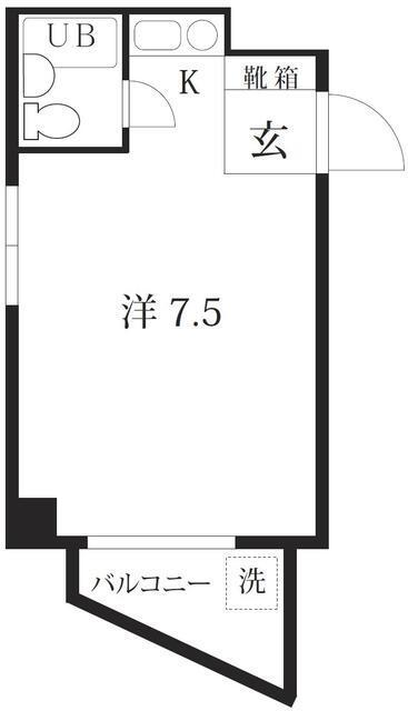 駒込K&M(ワンルーム/2階)の間取り写真