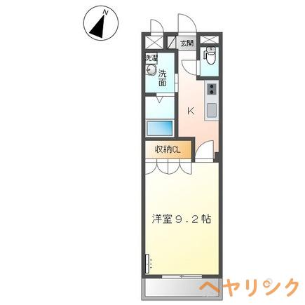 ミニョン(1K/1階)の間取り写真