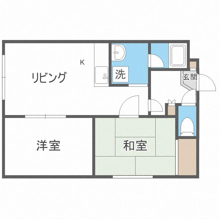 OMレジデンスN23(2LDK/4階)の間取り写真