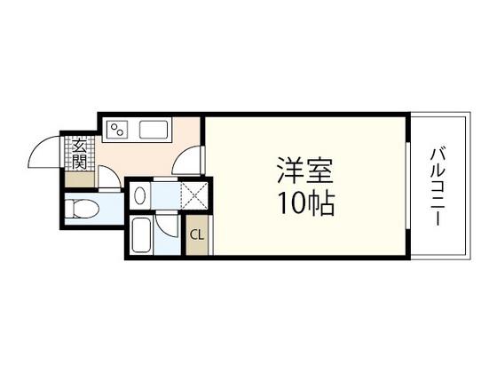 プランドール五日市(1K/9階)の間取り写真