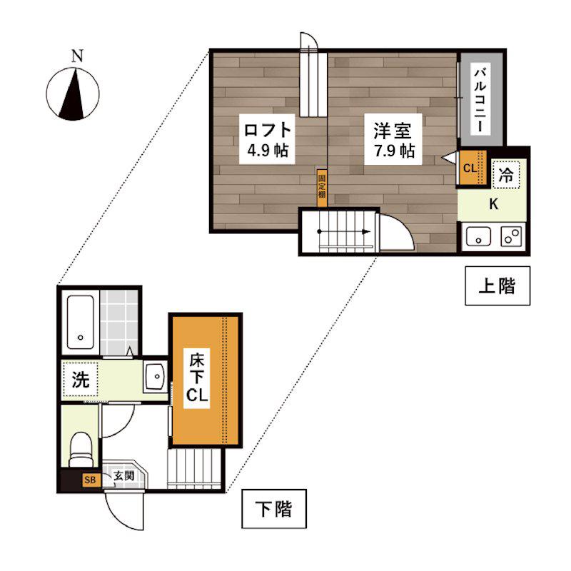 ADC八王寺エステラブル(1K/1階)の間取り写真