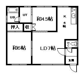  鈴木ハウス(2LDK/1階)の間取り写真