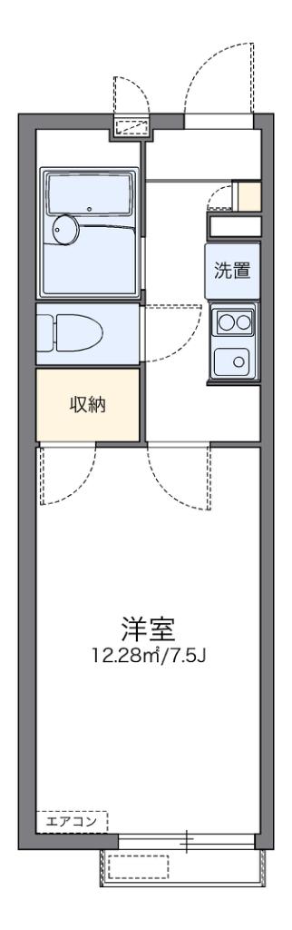 レオパレスメゾン名坂(1K/2階)の間取り写真