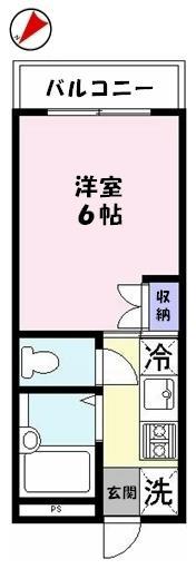 ラフェスタ角盤町(1K/4階)の間取り写真