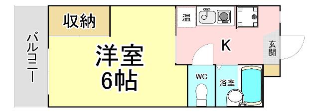シャトーモリ(1K/2階)の間取り写真