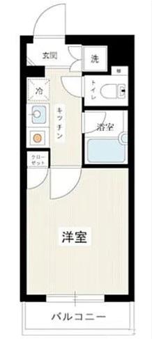 ルーブル新宿西落合参番館(1K/1階)の間取り写真
