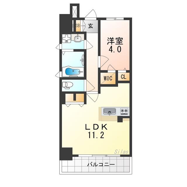 ドーマ泉大津(1LDK/3階)の間取り写真
