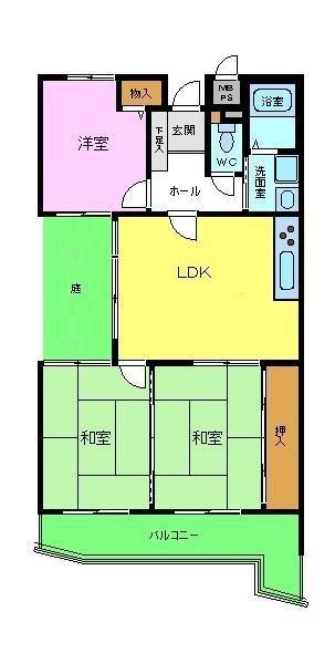 ライオンズマンション千代田柳風台(3LDK/1階)の間取り写真