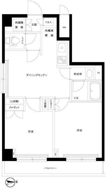 ルーブル野方伍番館(2DK/6階)の間取り写真