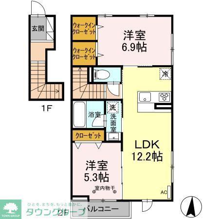 相鉄本線 瀬谷駅 徒歩17分 2階建 築3年(2LDK/2階)の間取り写真