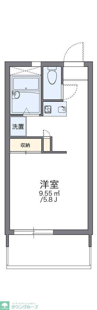 レオパレスねむの木(1K/3階)の間取り写真